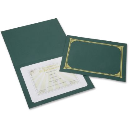 Picture of Geographics 30% Recycled Certificate Holder, 8 5/16in x 11 3/4in, Green, Pack of 6