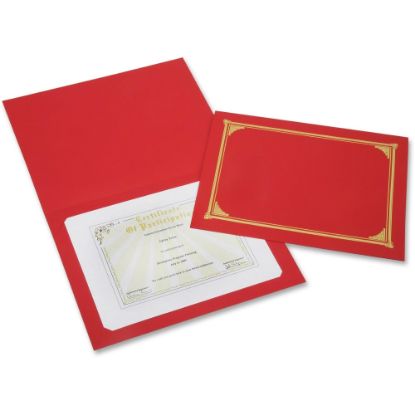 Picture of Geographics 30% Recycled Certificate Holder, 8 5/16in x 11 3/4in, Red, Pack of 6