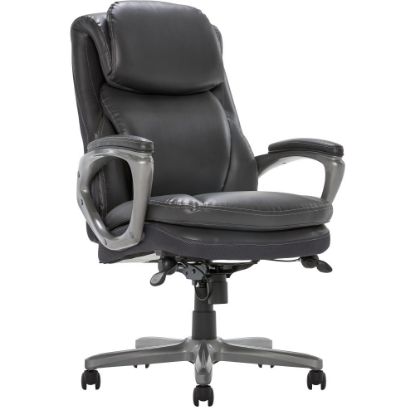 Picture of Serta Smart Layers Arlington AIR Ergonomic Bonded Leather High-Back Executive Office Chair, Dark Gray/Silver