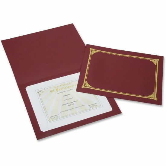 Picture of Geographics 30% Recycled Certificate Holder, 8 5/16in x 11 3/4in, Burgundy, Pack of 6