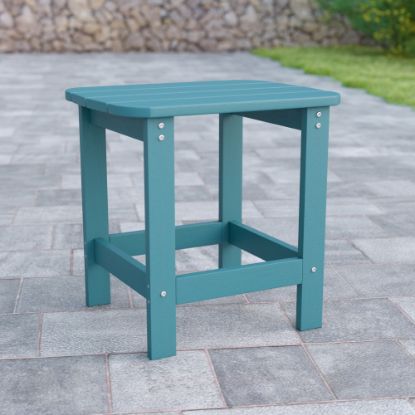 Picture of Flash Furniture Charlestown All-Weather Adirondack Side Table, 18-1/4inH x 18-3/4inW x 15inD, Teal