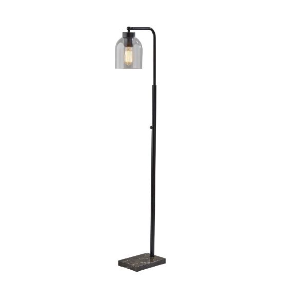 Picture of Adesso Bristol Floor Lamp, 55inH, Brown Marble/Black/Clear