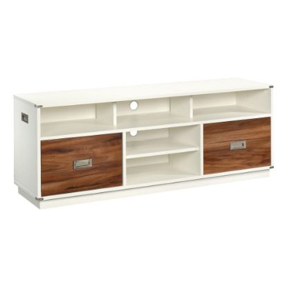 Picture of Sauder Vista Key Entertainment Credenza For 60in TVs, Pearl Oak/Blaze Acacia