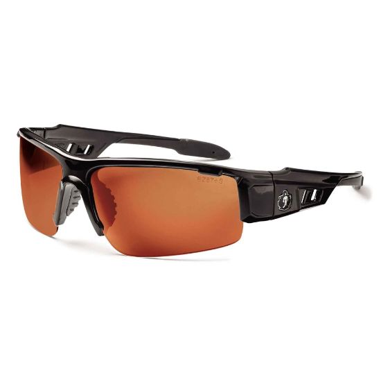 Picture of Ergodyne Skullerz Safety Glasses, Dagr, Polarized, Black Frame, Copper Lens