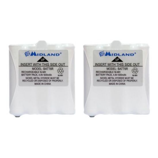 Picture of Midland AVP8 Two-way Radio Battery - For Two-way Radio - Battery Rechargeable - 600 mAh - 4.8 V DC - 2 / Pack