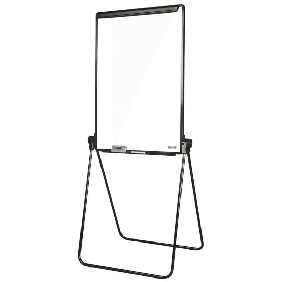 Picture of MasterVision Footbar Non-Magnetic Dry-Erase Whiteboard Easel, 27in x 41in, Plastic Frame With Black Finish