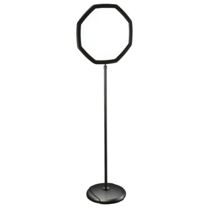 Picture of MasterVision Octagon Easy Clean Non-Magnetic Dry-Erase Whiteboard Sign Stand, 65in x 15 3/4in, Steel Frame With Black Finish