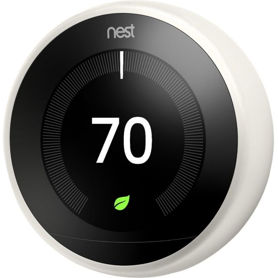 Picture of Google Nest Programmable Learning Thermostat with Temperature Sensor, 3rd Generation, White