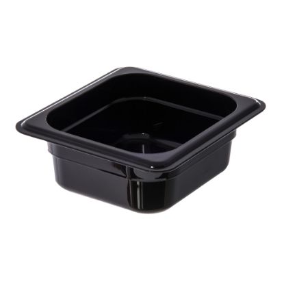 Picture of StorPlus 1/6-Size Plastic Food Pans, 2 1/2inH x 6 3/8inW x 6 3/4inD, Black, Pack Of 6