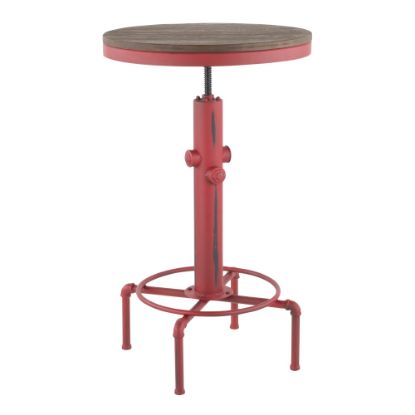 Picture of LumiSource Industrial Hydra Bar Table, 43inH x 23-1/2inW x 23-1/2inD, Brown/Red