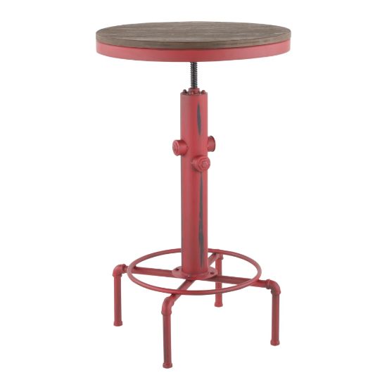 Picture of LumiSource Industrial Hydra Bar Table, 43inH x 23-1/2inW x 23-1/2inD, Brown/Red