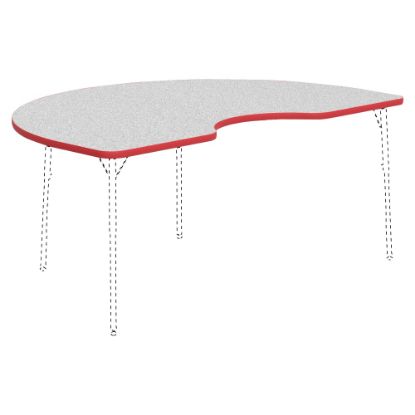 Picture of Lorell Classroom Kidney-Shaped Activity Table Top, 72inW x 48inD, Gray Nebula/Red