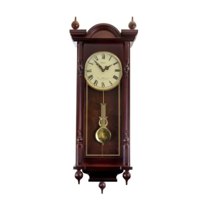 Picture of Bedford Clocks Wall Clock, 31inH x 14-1/2inW x 5-1/4inD, Cherry