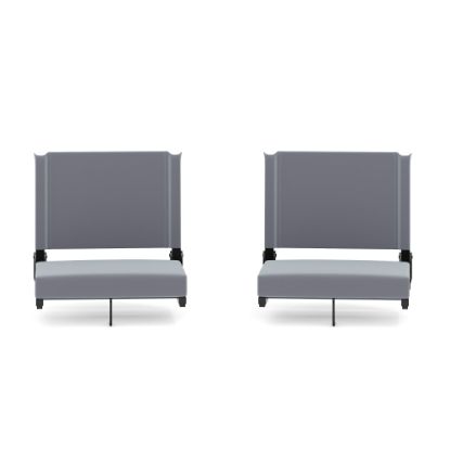 Picture of Flash Furniture Grandstand Comfort Seats, Gray/Black, Set Of 2 Seats