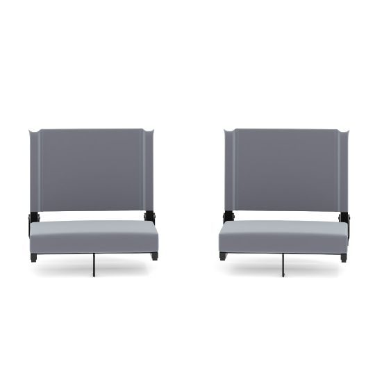 Picture of Flash Furniture Grandstand Comfort Seats, Gray/Black, Set Of 2 Seats