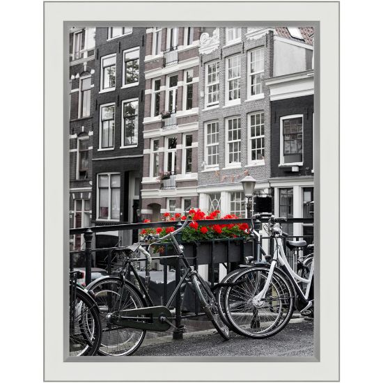 Picture of Amanti Art Narrow Picture Frame, 27in x 21in, Matted For 18in x 24in, Eva White Silver