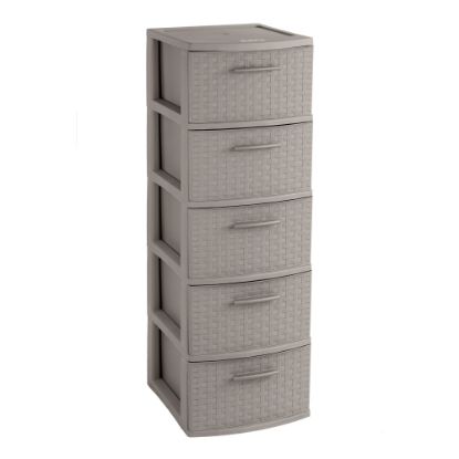 Picture of Inval By MQ Resin Storage Cabinet, 5 Drawers, 39inH x 13inW x 15inD, Taupe