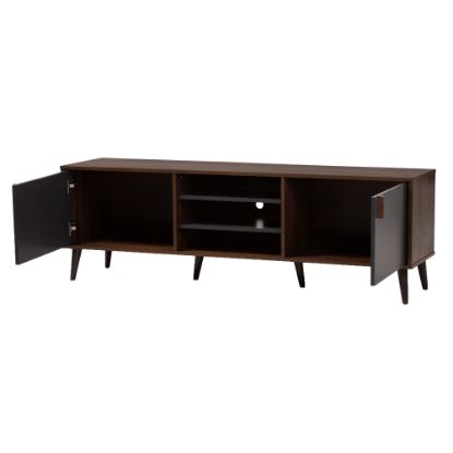 Picture of Baxton Studio Eda TV Stand, Walnut Brown/Dark Gray