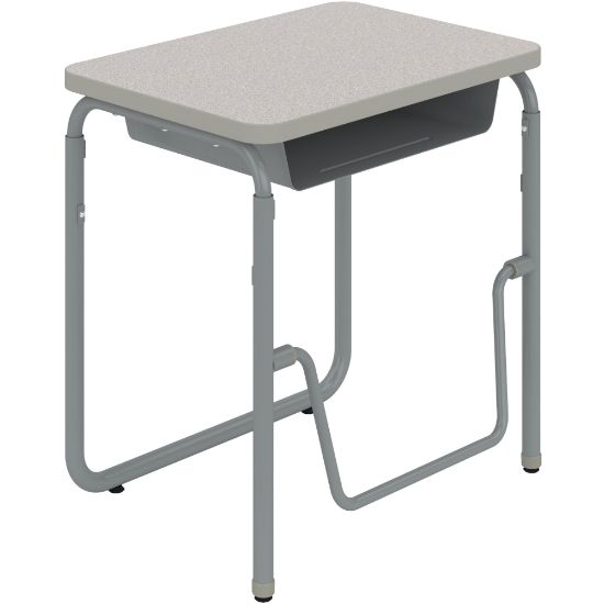 Picture of Safco AlphaBetter 2.0 Height-Adjustable Sit/Stand 28inW Student Desk With Book Box And Pendulum Bar, Gray