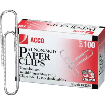 Picture of ACCO Economy Paper Clips, 1000 Total, No. 1, Silver, 100 Per Box, Pack Of 10 Boxes