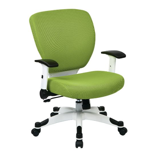 Picture of Office Star Space Seating Professional Deluxe Mesh Mid-Back Task Chair, Green/White