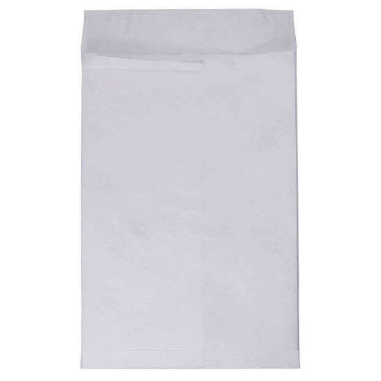 Picture of JAM Paper Tyvek Open-End 13inH x 10inW x 1-1/2inD Envelopes, Peel & Seal Closure, White, Pack Of 100 Envelopes