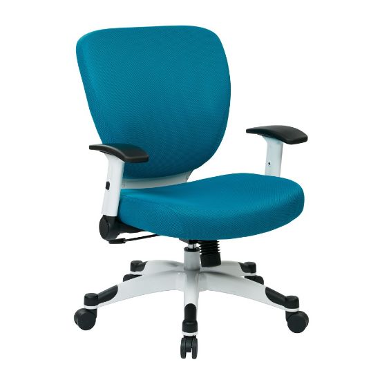 Picture of Office Star Space Seating Professional Deluxe Mesh Mid-Back Task Chair, Blue/White