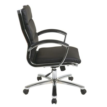 Picture of Office Star Work Smart Executive Mid-Back Chair, Black/Silver