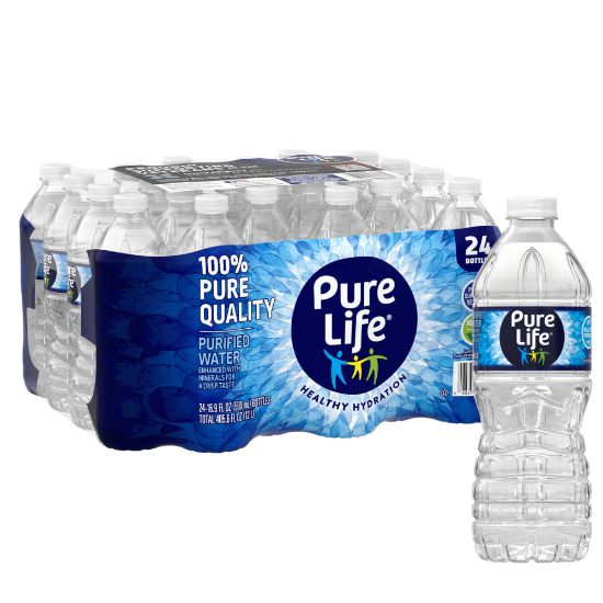 Picture of Pure Life Purified Water, 16.9 Oz, Case of 24 Bottles