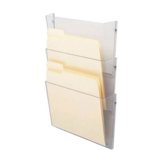 Picture of Deflecto Unbreakable DocuPocket Wall Files, Letter Size, Clear, Pack Of 3 Files