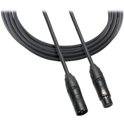 Picture of Audio-Technica XLRF - XLRM Balanced Microphone Cable. 20ft (6.1 m) Length - 20 ft XLR Audio Cable for Microphone, Audio Device - First End: 1 x XLR Audio - Female - Second End: 1 x XLR Audio - Male - Shielding - Black