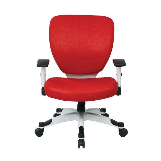 Picture of Office Star Space Seating Professional Deluxe Mesh Mid-Back Task Chair, Red/White