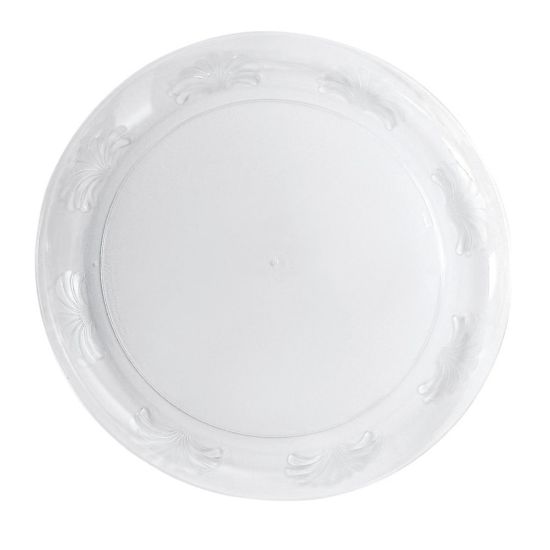 Picture of WNA Inc Designerware Plastic Plates, Round, 9in, Clear, 10 Plates Per Pack, Case Of 18 Packs