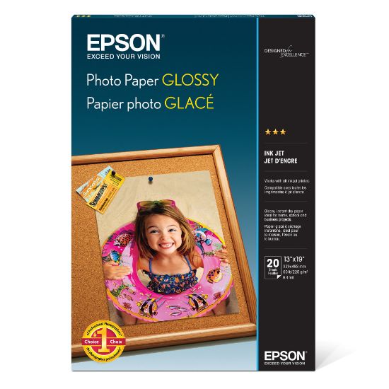 Picture of Epson Glossy Photo Paper, 13in x 19in, Pack Of 20 Sheets