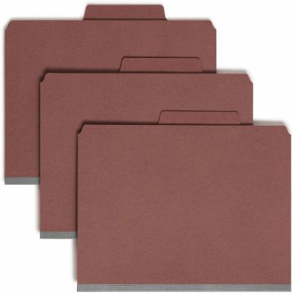 Picture of Smead SuperTab Classification Folders, Right Tab Position, Letter Size, Red, Box Of 10