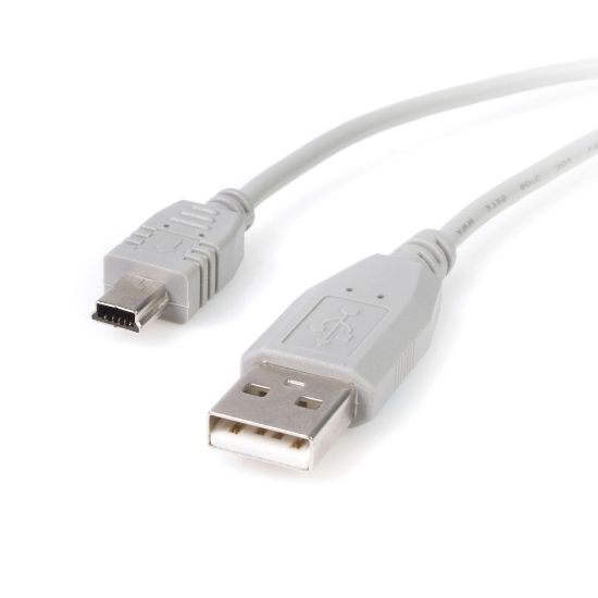 Picture of StarTech.com 10 ft Mini USB 2.0 Cable - Connect your (USB Mini) portable device to a host computer through a standard USB 2.0 type-A slot