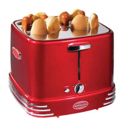 Picture of Nostalgia Electrics 4 Hot Dogs And Buns Pop-Up Toaster, Retro Red