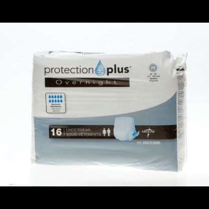 Picture of Protection Plus Overnight Protective Underwear, Medium, 28 - 40in, White, Bag Of 16, Case Of 4 Bags