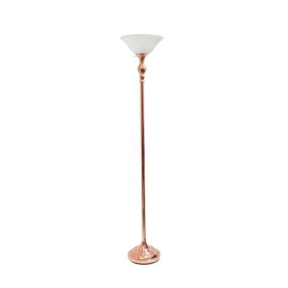 Picture of Elegant Designs 1-Light Torchiere Floor Lamp, 71inH, Rose Gold/White