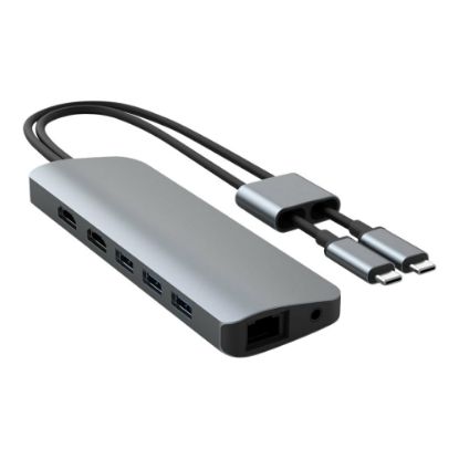 Picture of Targus Sanho HyperDrive VIPER 10-in-2 USB-C Hub, 6/10inH x 1-9/10inW x 5-7/10inD, Gray, HD392-GRAY