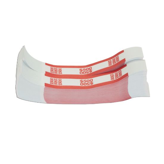 Picture of Currency Straps, Red, $500, Pack Of 1,000