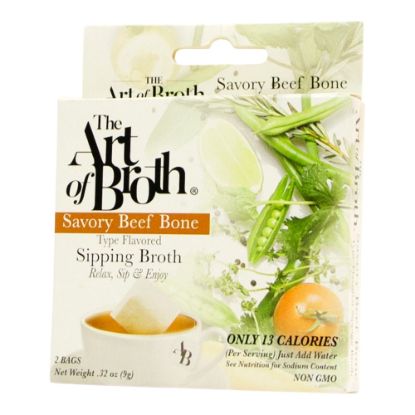 Picture of The Art of Broth Beef Flavored Sipping Broth, 2 Bags Per Pack, Box Of 10 Packs