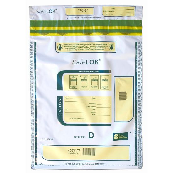 Picture of Control Group Tamper-Evident Deposit Bags, 12in x 16in, White, Pack Of 100