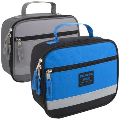 Picture of Trailmaker Lunch Boxes, 4in x 9in x 7-1/4in, Gray/Blue, Pack Of 24 Boxes