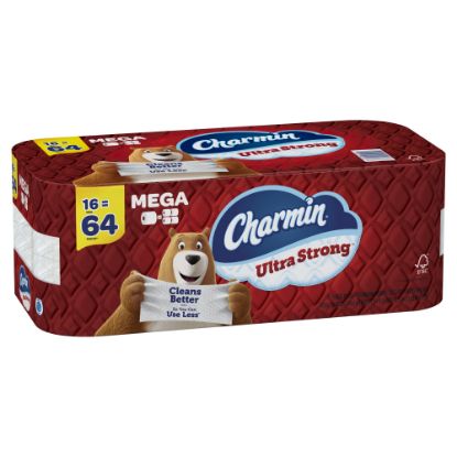 Picture of Charmin Ultra Strong 2-Ply Bathroom Tissue Rolls, 4in x 4-1/2in, White, 242 Sheets Per Roll, Pack Of 16 Rolls