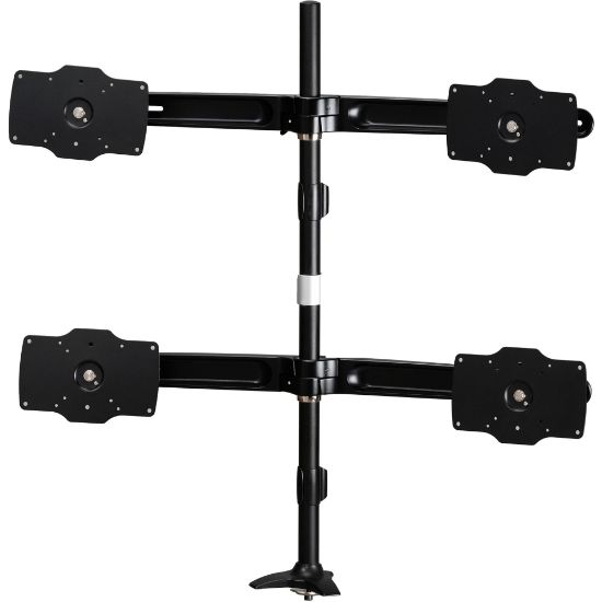 Picture of Amer Mounts Grommet Based Quad Monitor Mount for four 24in-32in LCD/LED Flat Panel Screens - Supports up to 26.5lb monitors, +/- 20 degree tilt, and VESA 75/100