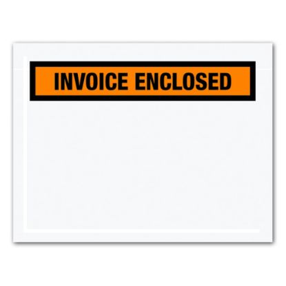 Picture of Tape Logic "Invoice Enclosed" Envelopes, Panel Face, 7in x 5 1/2in, Orange, Pack Of 1,000