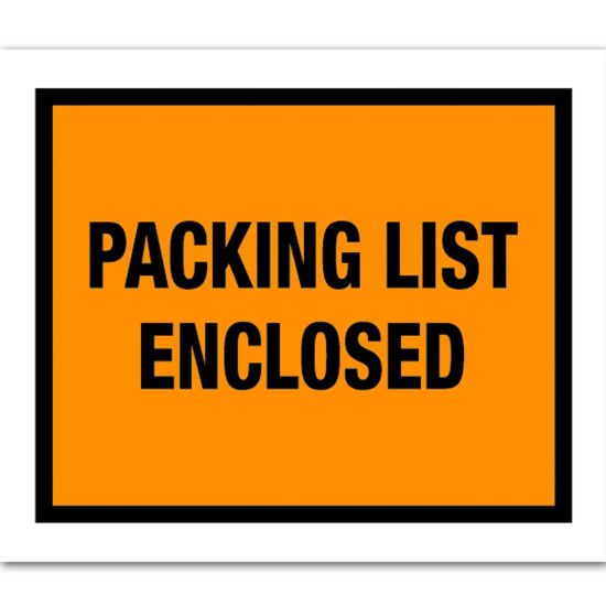 Picture of Tape Logic "Packing List Enclosed" Envelopes, Full Face, 7in x 5 1/2in, Orange Pack Of 1,000