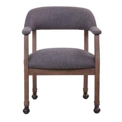 Picture of Boss Office Products Traditional Guest Chair, With Casters, Slate Gray/Brown