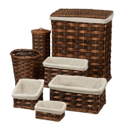 Picture of Honey-Can-Do 7-Piece Hamper And Bath Set, Chocolate Brown